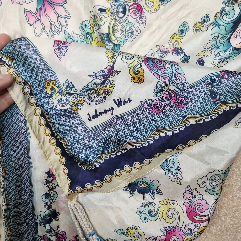 Johnny Was Floral Paisley Silk Scarf